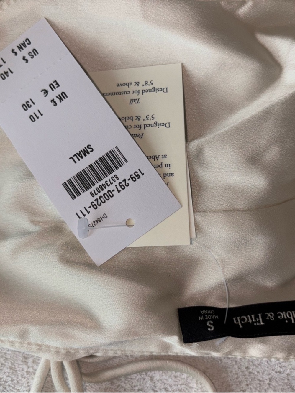 NWT Abercrombie & Fitch Giselle Pleated Wide-Leg Jumpsuit in Ivory - Picture 6 of 6